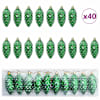 vidaXL J&otilde;ulune K&auml;bipall 40 tk Roheline 4 x 9 cm Plastmass