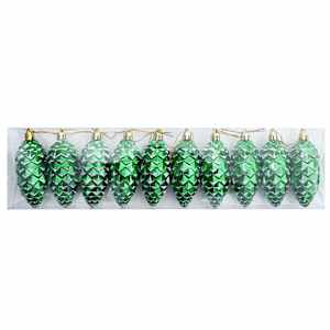 Vánoční koule z borových šišek 40 pcs Zelená Plast - obrázek 3