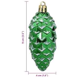Vánoční koule z borových šišek 40 pcs Zelená Plast - obrázek 6