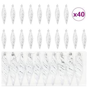 vidaXL J&otilde;uluspiraali kujuline pall 40 tk H&otilde;bedane 3 x 11 cm Plastmass