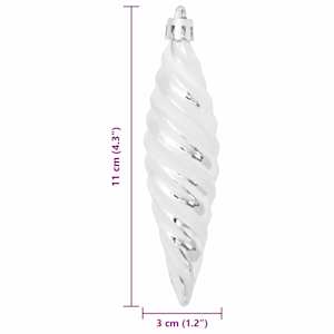 Vánoční spirálová koule 40 pcs Stříbrná Plast - obrázek 6
