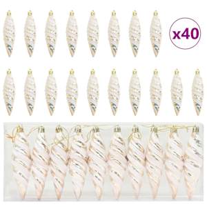 vidaXL J&otilde;uluspiraali kujuline pall 40 tk &scaron;ampanjav&auml;rvi 3 x 11 cm