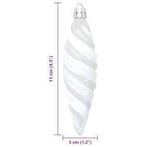 Vánoční spirálová koule 40 pcs Bílá Plast - obrázek 6