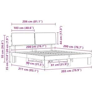 Rám postele s čalouněným čelem s čelo Tmavě šedá 200 x 200 cm - obrázek 11