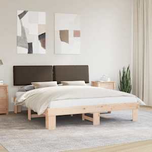 Rám postele s čalouněným čelem s čelo Taupe 200 x 200 cm - obrázek 1