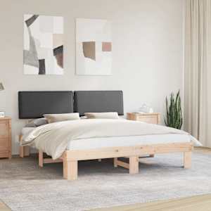 Rám postele s čalouněným čelem s čelo Tmavě šedá 180 x 200 cm - obrázek 1