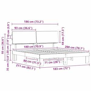 Rám postele s čalouněným čelem s čelo Černá 200 x 200 cm - obrázek 11