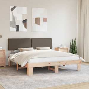 Rám postele s čalouněným čelem s čelo Taupe 200 x 200 cm - obrázek 1