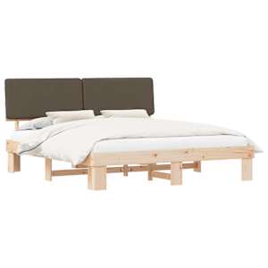 Rám postele s čalouněným čelem s čelo Taupe 200 x 200 cm - obrázek 2