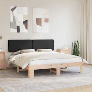 Rám postele s čalouněným čelem s čelo Černá 180 x 200 cm - obrázek 1