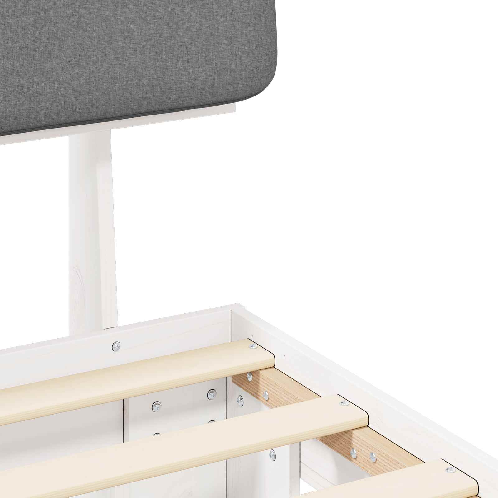 Voodiraam Pehme Peatoega peaga Helehall 180 x 200 cm Tahke mänd - Image 8