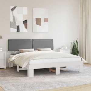 Rám postele s čalouněným čelem s čelo Světle šedá 180 x 200 cm - obrázek 1