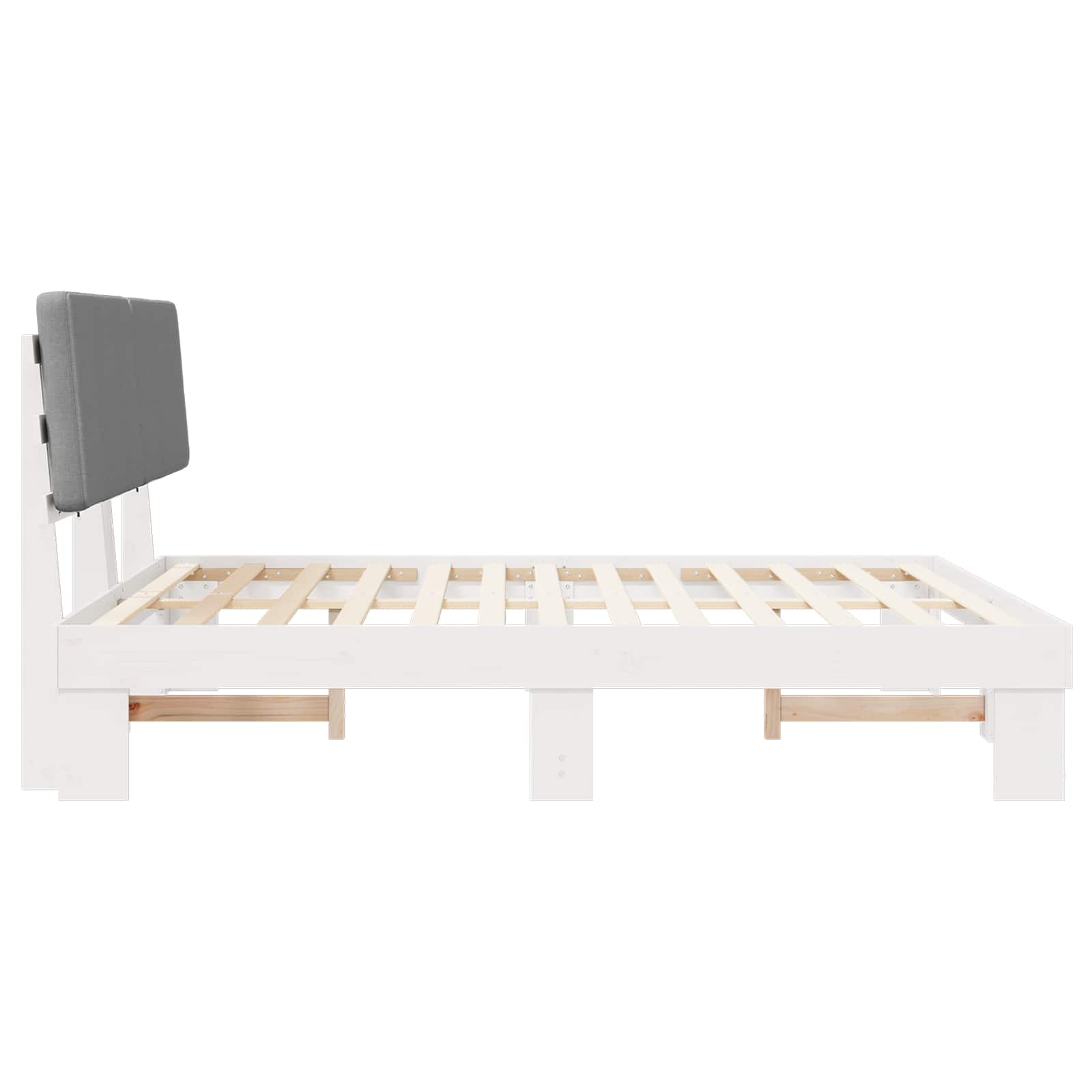 Voodiraam Pehme Peatoega peaga Helehall 180 x 200 cm Tahke mänd - Image 6