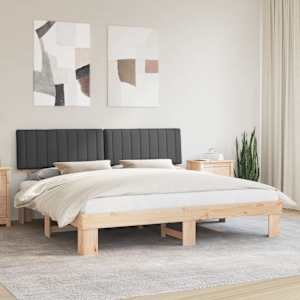 Rám postele s čalouněným čelem s čelo Tmavě šedá 200 x 200 cm - obrázek 1