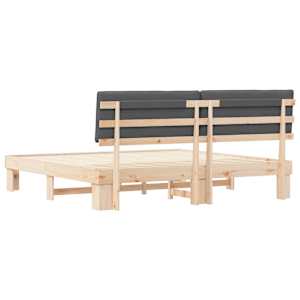 Rám postele s čalouněným čelem s čelo Tmavě šedá 200 x 200 cm - obrázek 7