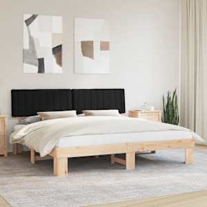 Rám postele s čalouněným čelem s čelo Černá 200 x 200 cm - obrázek 1