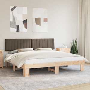 Rám postele s čalouněným čelem s čelo Taupe 200 x 200 cm - obrázek 1