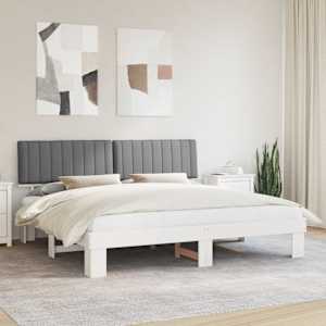 Rám postele s čalouněným čelem s čelo Světle šedá 200 x 200 cm - obrázek 1