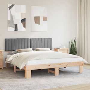 Rám postele s čalouněným čelem s čelo Světle šedá 180 x 200 cm - obrázek 1