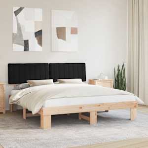 Posteljni okvir z oblazinjenim vzglavjem Črna 180 x 200 cm