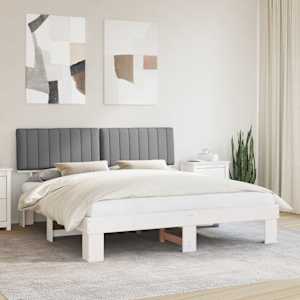Rám postele s čalouněným čelem s čelo Světle šedá 180 x 200 cm - obrázek 1