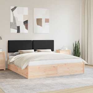 Rám postele s čalouněným čelem s čelo Černá 200 x 200 cm - obrázek 1