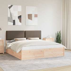 Rám postele s čalouněným čelem s čelo Taupe 200 x 200 cm - obrázek 1