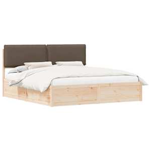 Rám postele s čalouněným čelem s čelo Taupe 200 x 200 cm - obrázek 2