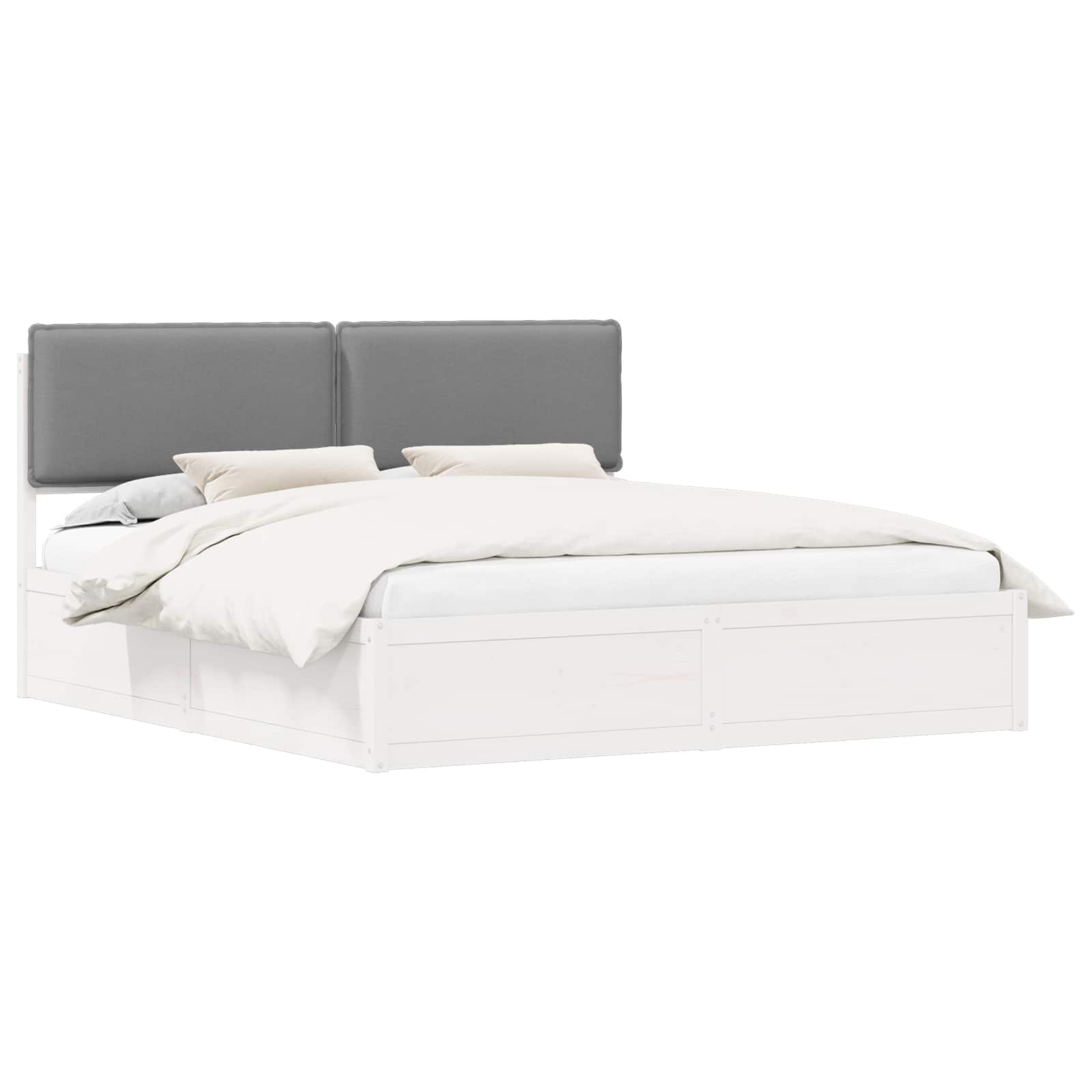 vidaXL Bedframe met Gevoerd Hoofdgedeelte Lichtgrijs 200 x 200 cm, foto 3