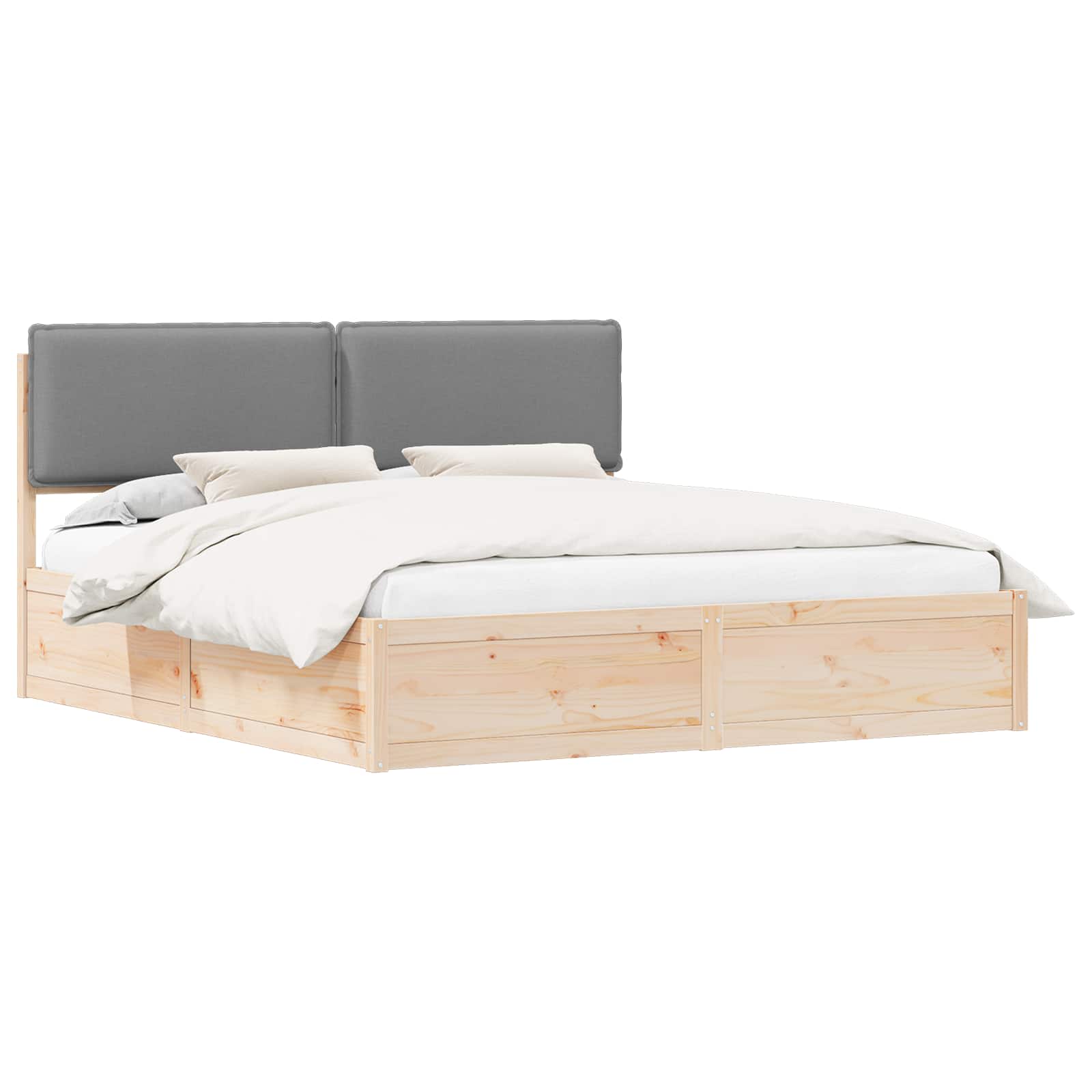 vidaXL Bedframe met Gevoerd Hoofdgedeelte Lichtgrijs 180 x 200 cm, foto 3
