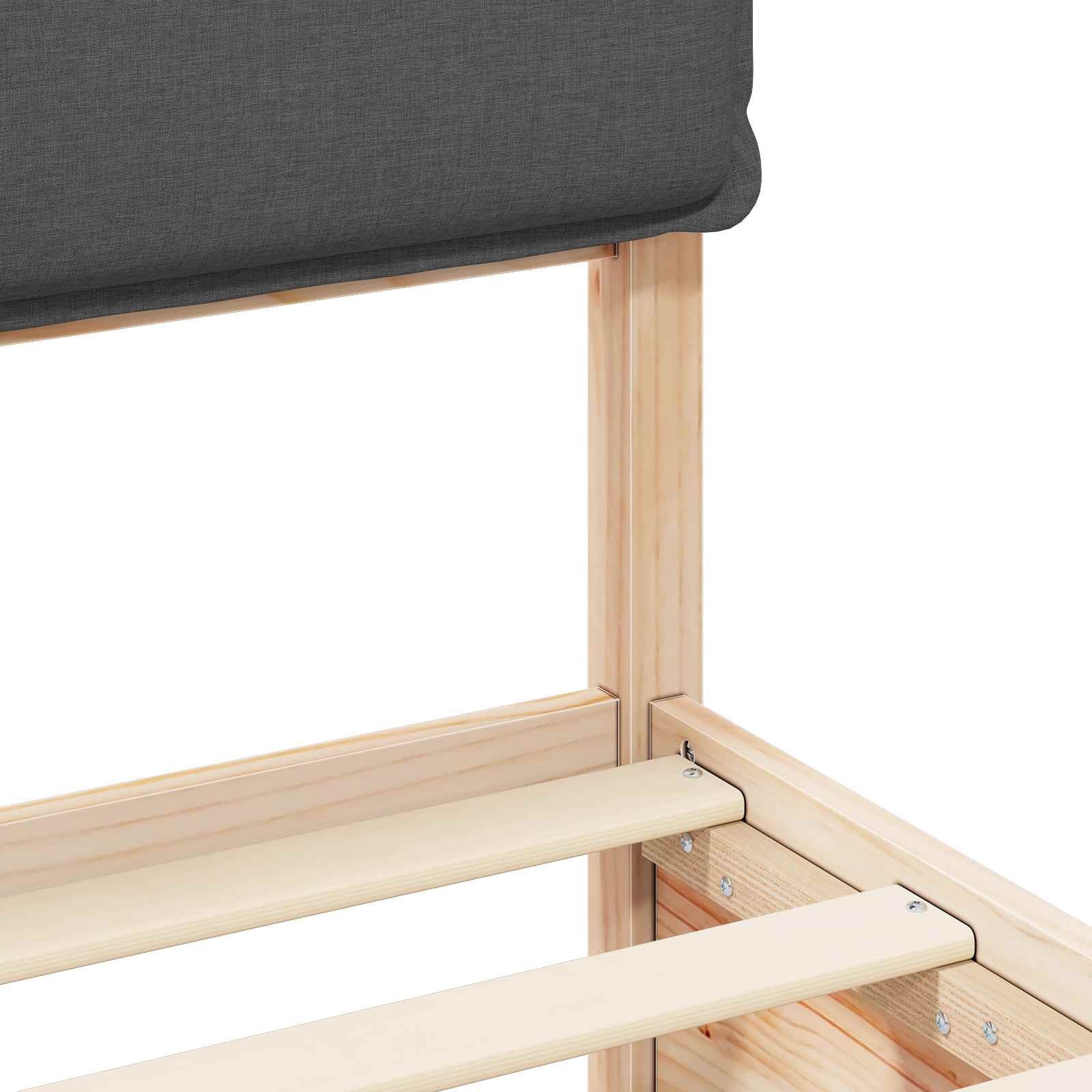 Voodiraam Pehme Peatoega peaga Tumehall 180 x 200 cm Tahke mänd - Image 8