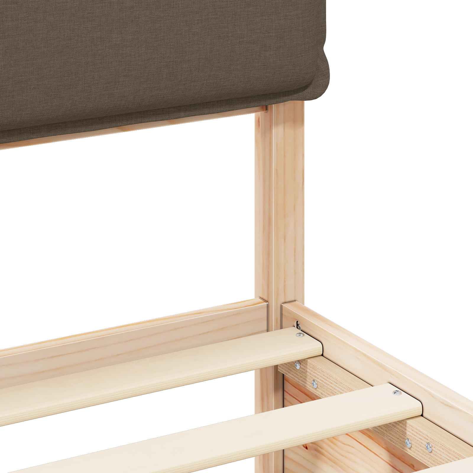 Voodiraam Pehme Peatoega Pruunikashall 180 x 200 cm Tahke mänd - Image 8