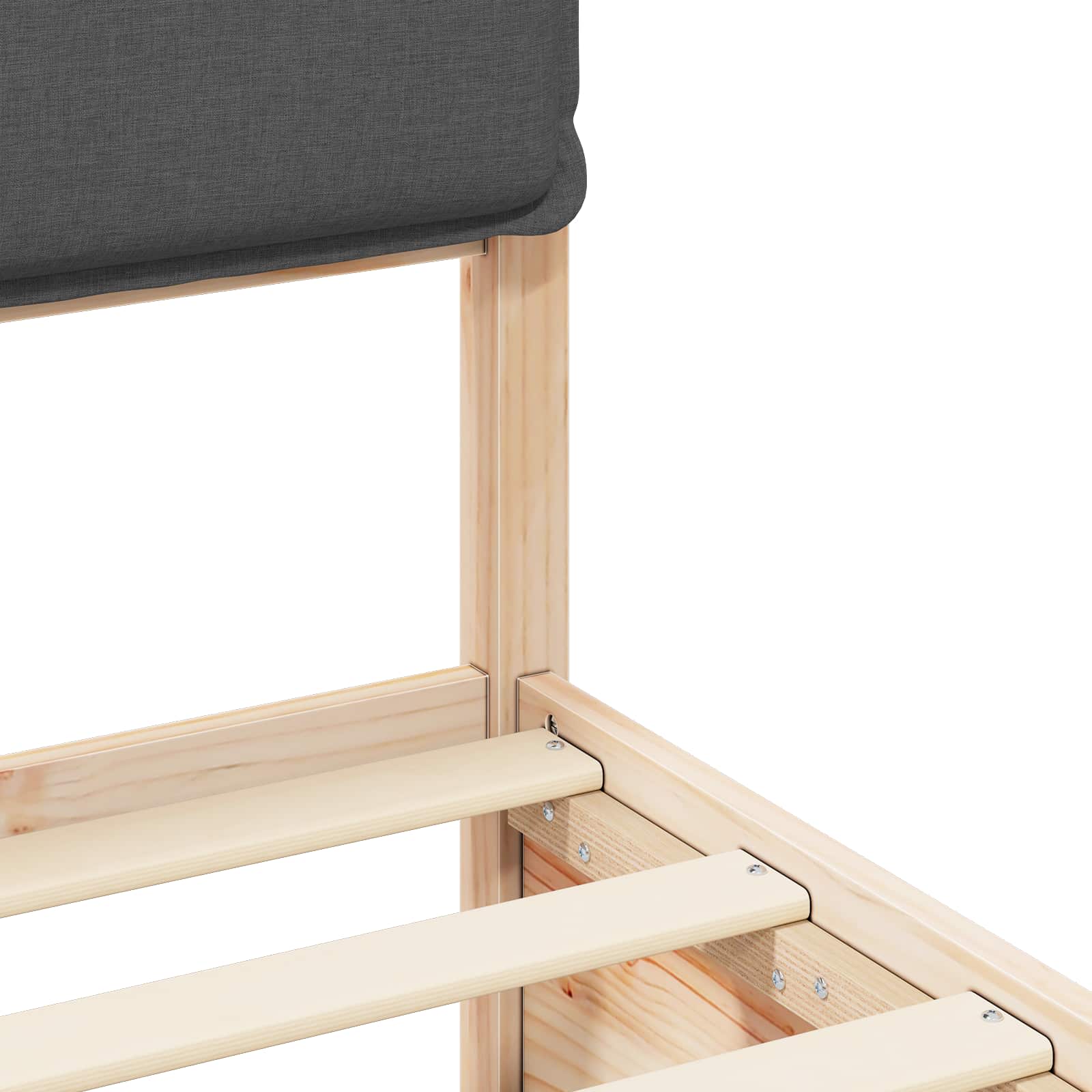 Voodiraam Pehme Peatoega peaga Tumehall 150 x 200 cm Tahke mänd - Image 8