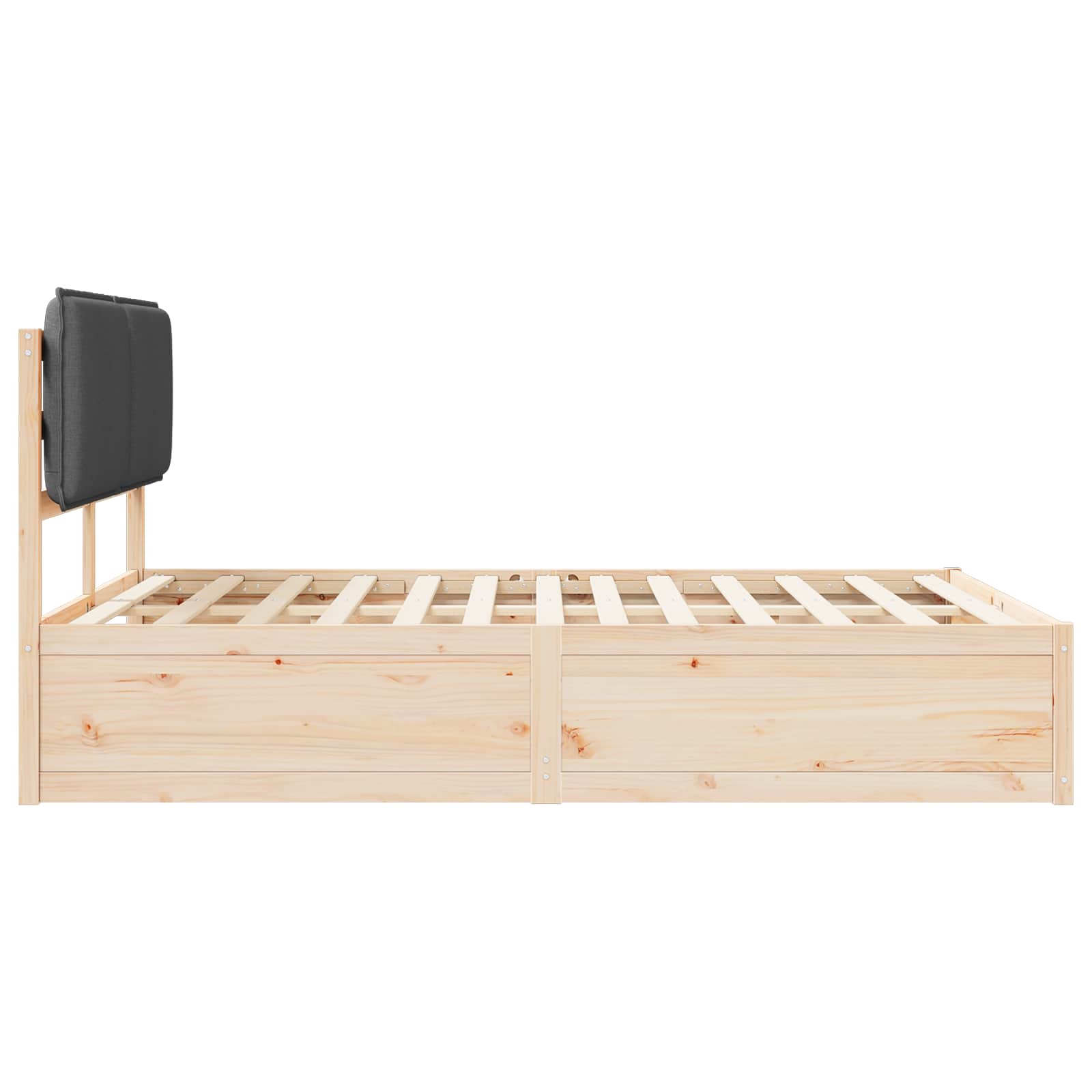 Voodiraam Pehme Peatoega peaga Tumehall 150 x 200 cm Tahke mänd - Image 6