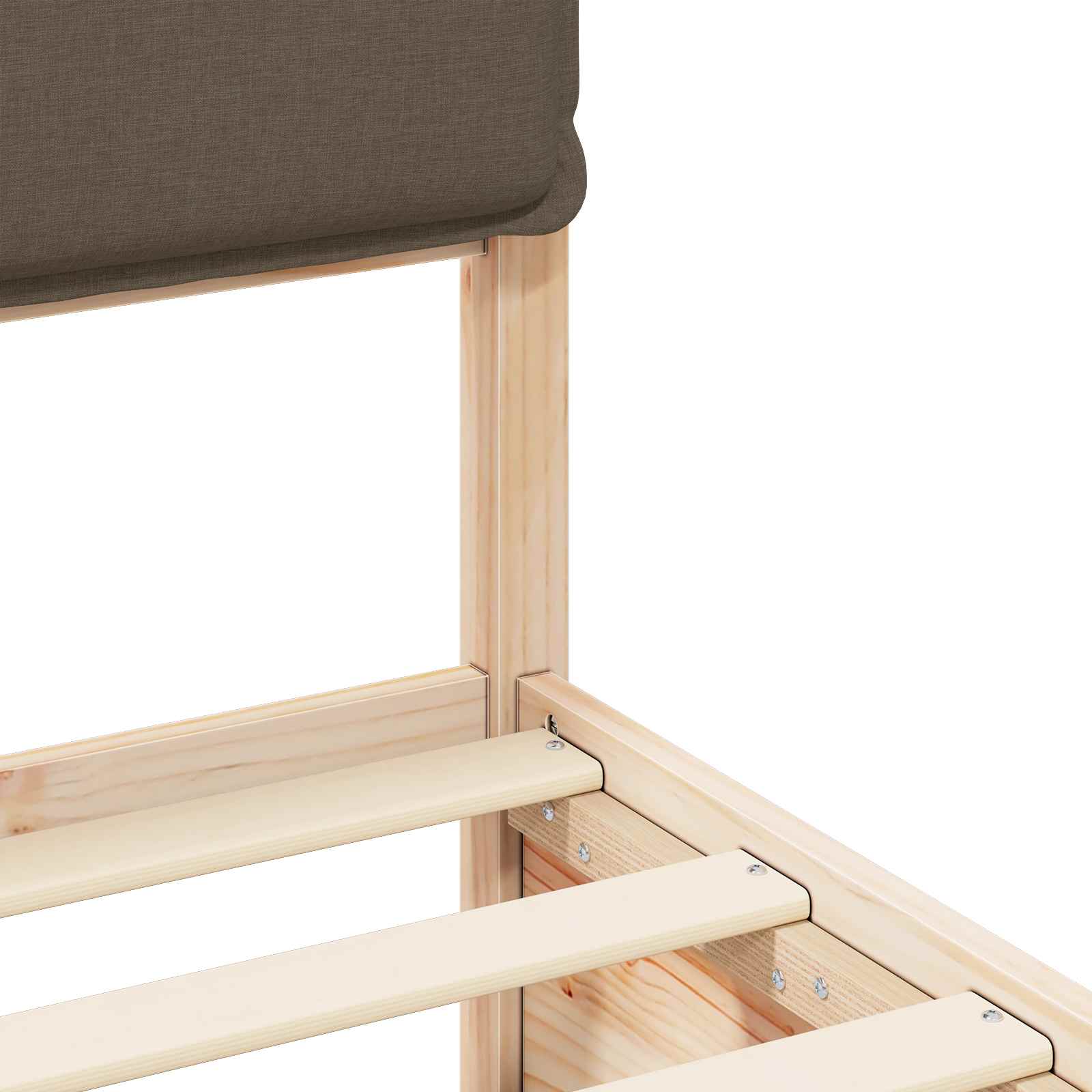 Voodiraam Pehme Peatoega Pruunikashall 150 x 200 cm Tahke mänd - Image 8