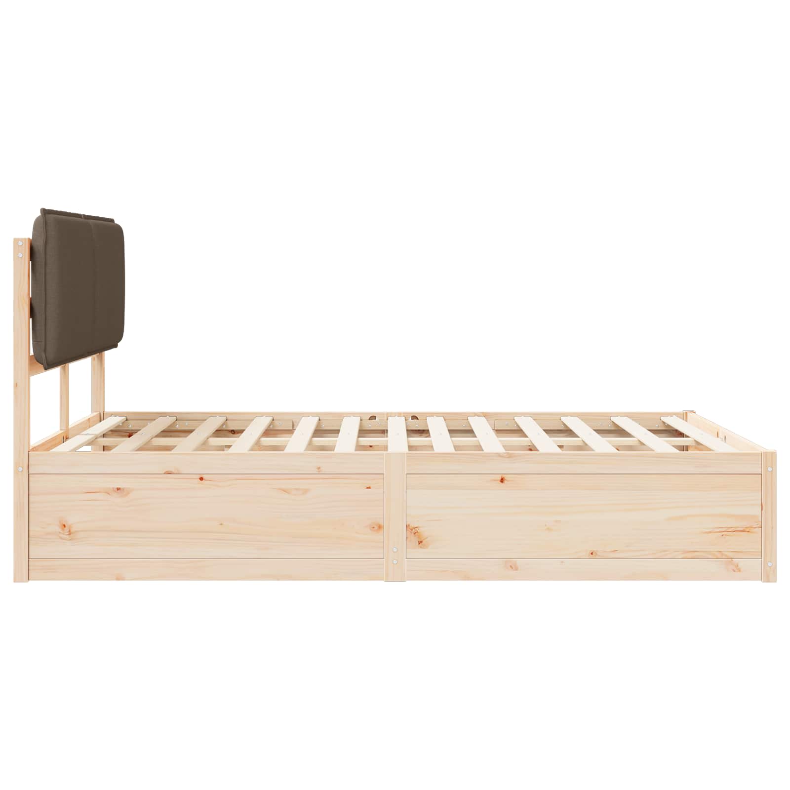 Voodiraam Pehme Peatoega Pruunikashall 150 x 200 cm Tahke mänd - Image 6