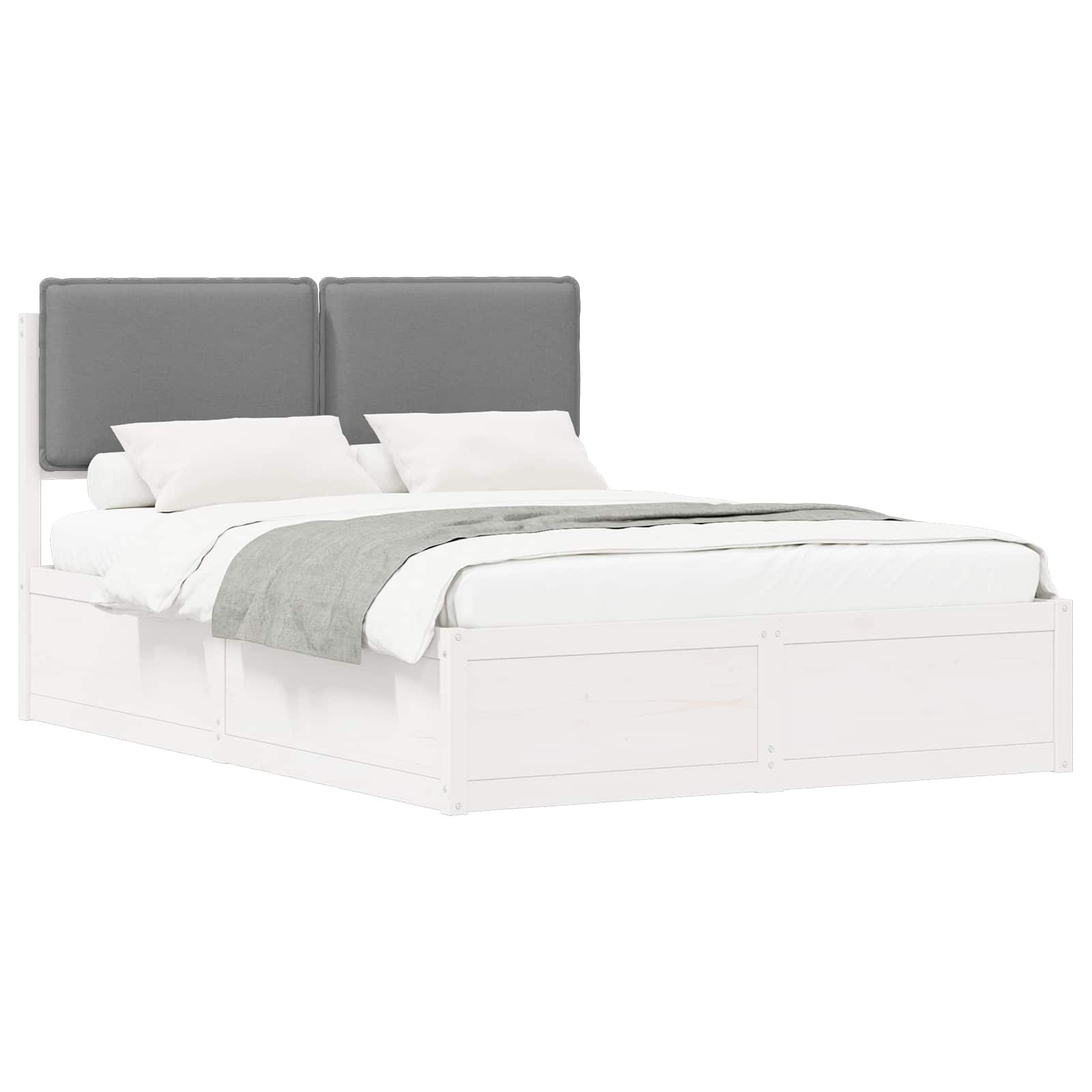 vidaXL Bedframe met Gevoerd Hoofdgedeelte Lichtgrijs 140 x 190 cm, foto 3