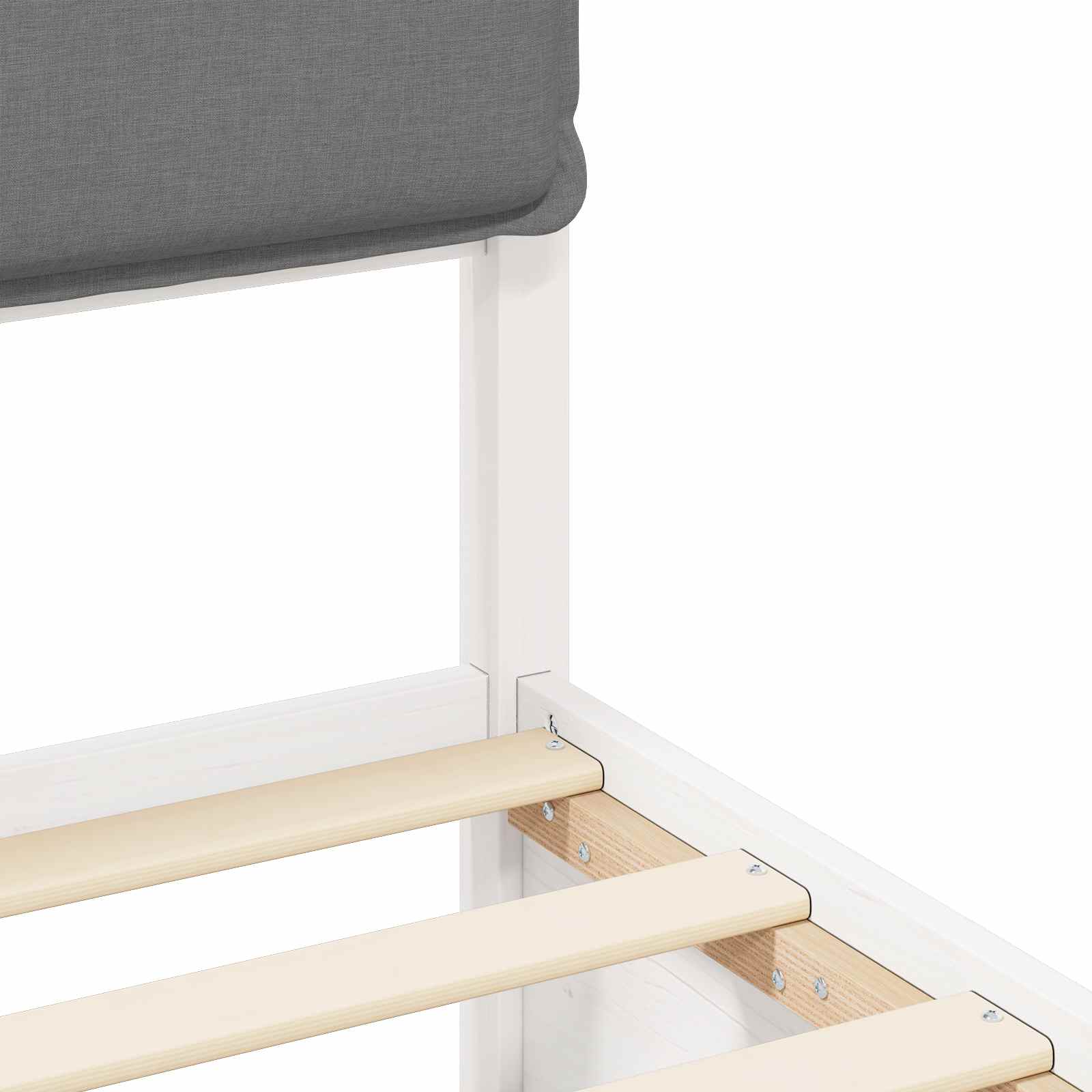 Voodiraam Pehme Peatoega peaga Helehall 135 x 190 cm Tahke mänd - Image 8