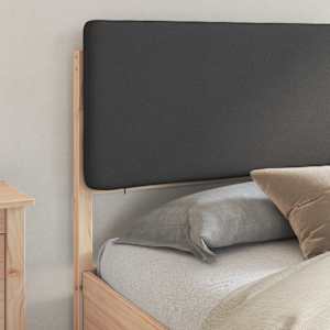 Rám postele s čalouněným čelem s čelo Tmavě šedá 200 x 200 cm - obrázek 3