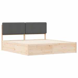 Rám postele s čalouněným čelem s čelo Tmavě šedá 200 x 200 cm - obrázek 4