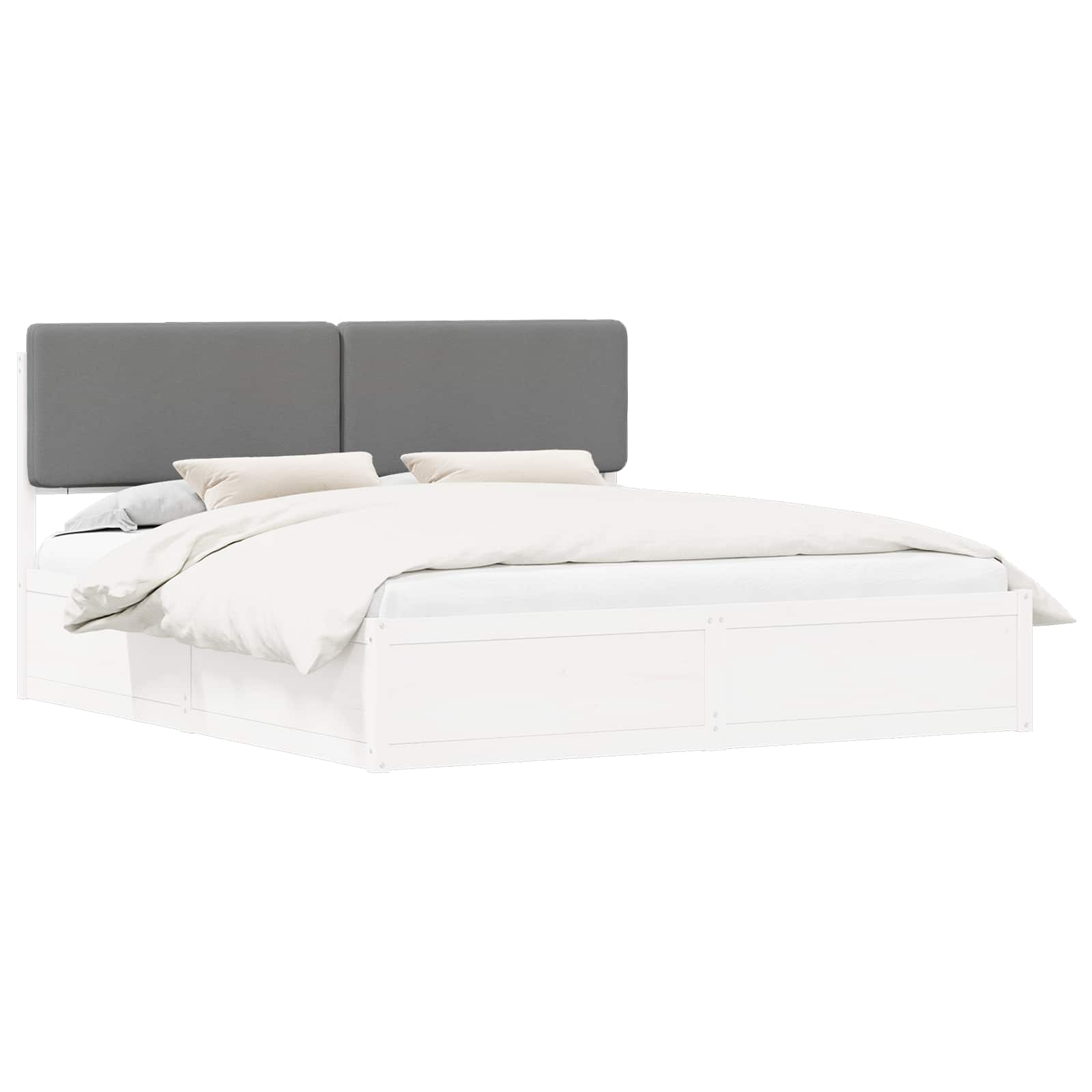 vidaXL Bedframe met Gevoerd Hoofdgedeelte Lichtgrijs 180 x 200 cm, foto 3