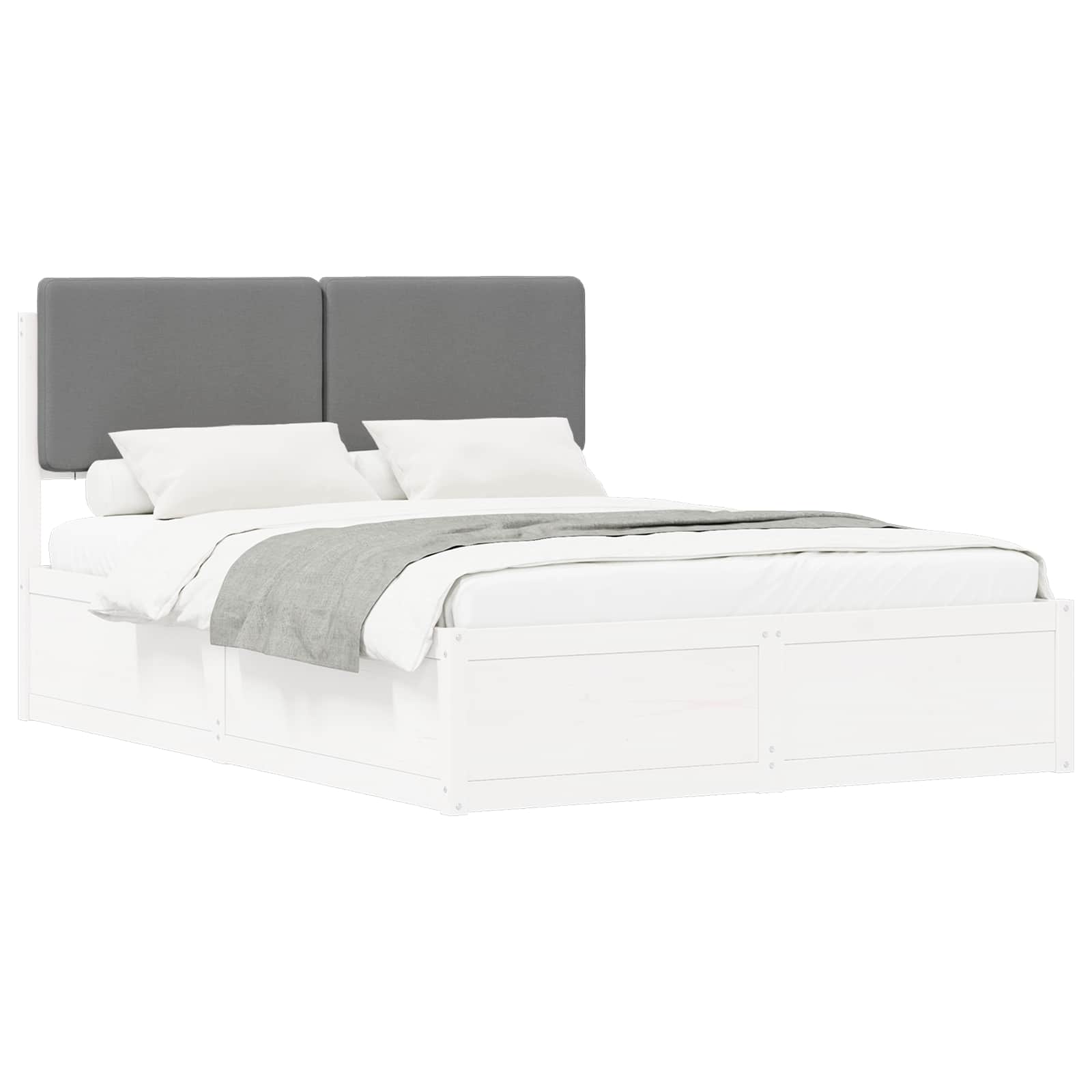 vidaXL Bedframe met Gevoerd Hoofdgedeelte Lichtgrijs 140 x 200 cm, foto 3