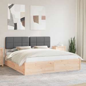 Rám postele s čalouněným čelem s čelo Tmavě šedá 180 x 200 cm - obrázek 1