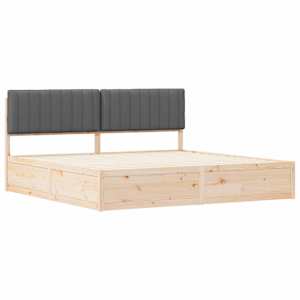 Rám postele s čalouněným čelem s čelo Tmavě šedá 200 x 200 cm - obrázek 4