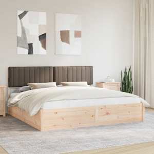Rám postele s čalouněným čelem s čelo Taupe 200 x 200 cm - obrázek 1
