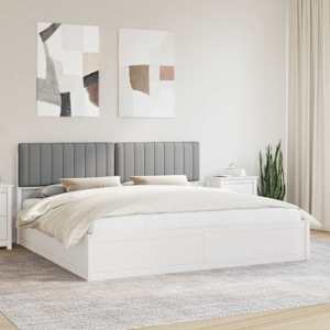 Rám postele s čalouněným čelem s čelo Světle šedá 200 x 200 cm - obrázek 1