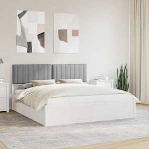 Rám postele s čalouněným čelem s čelo Světle šedá 180 x 200 cm - obrázek 1