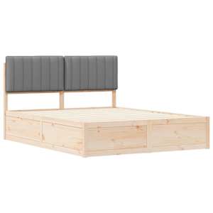 Rám postele s čalouněným čelem s čelo Světle šedá 150 x 200 cm - obrázek 4