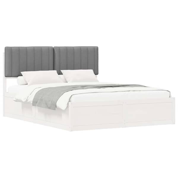vidaXL Voodiraam Pehme Peatoega peaga Helehall 150 x 200 cm Tahke m&auml;nd