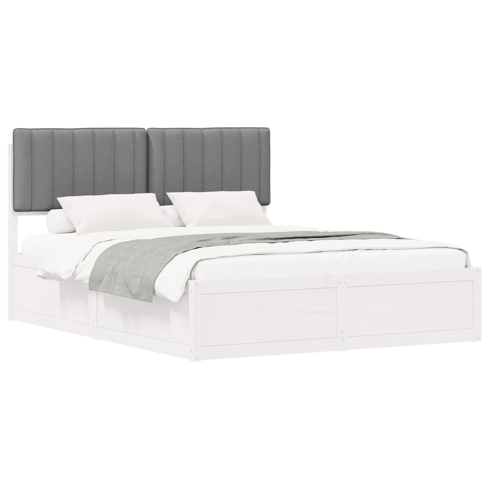 vidaXL Bedframe met Gevoerd Hoofdgedeelte Lichtgrijs 150 x 200 cm, foto 3